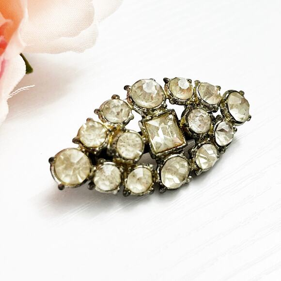 Vintage Oval Crystal Brooch - Picture 5 of 7